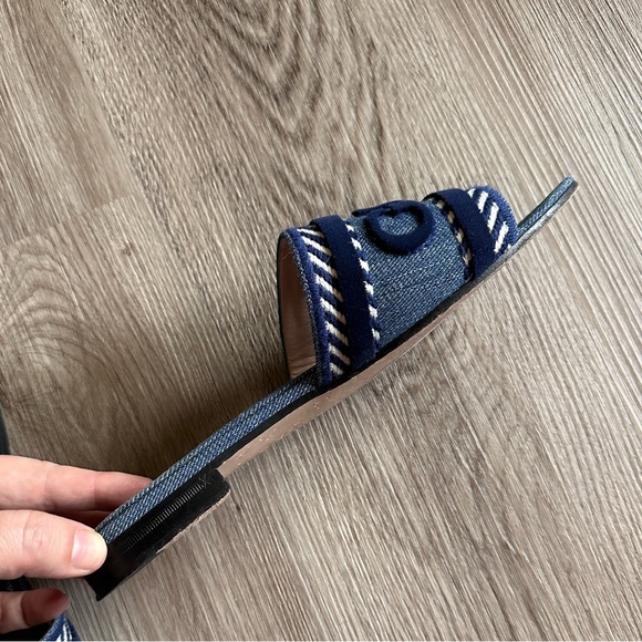 Authentic Gucci Jane Logo Denim Slide Resort Sandals Size 38.5  - 8.5 - Picture 5 of 7